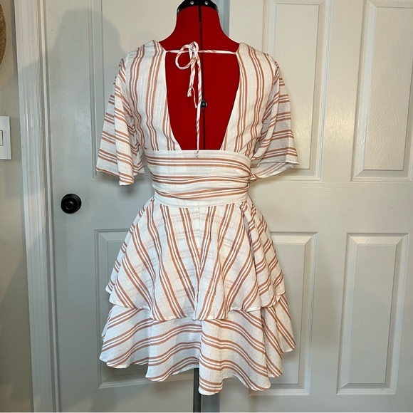 Lulu’s ruffle skirt flutter sleeve rayon blend mini dress - Picture 4 of 9